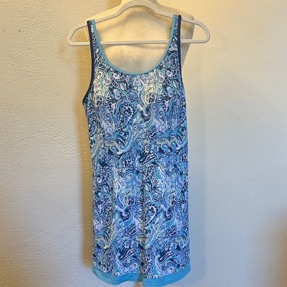 BridgeHampton by Isaac Mizrahi Blue Paisley Women’s Swimsuit Sz 16